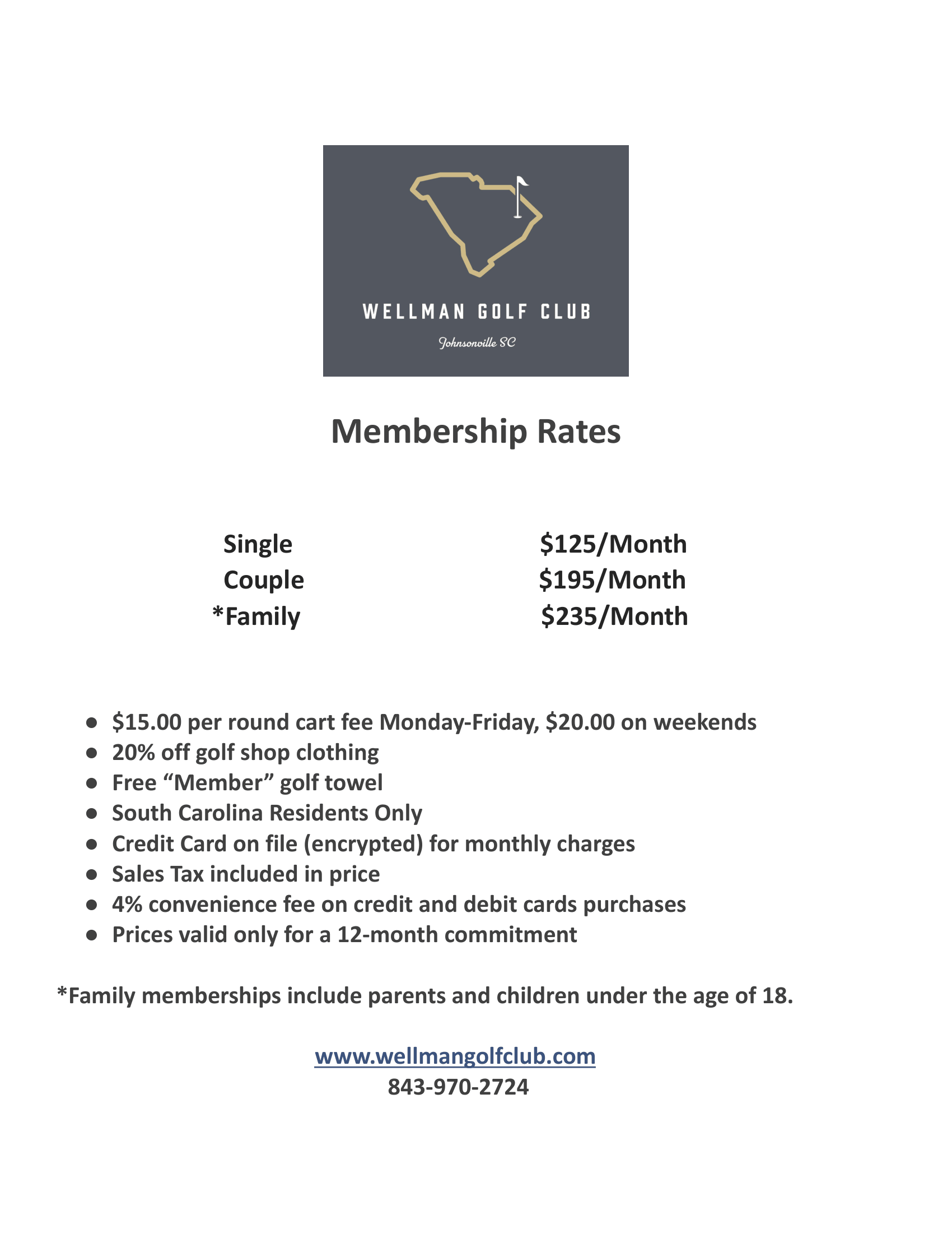 WGC Membership Rates
